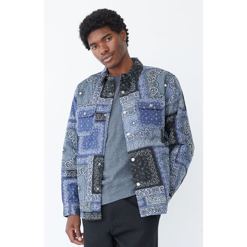 Pacsun Bandana Pattern Shirt Jacket Size Medium